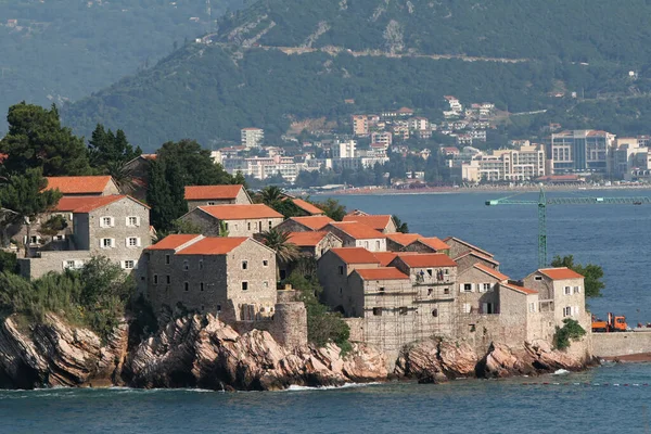 Montenegro 2010 Isla Sveti Stefan Con Lujosos Hoteles Vintage — Foto de Stock