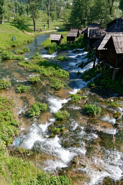 Jajce Βοσνία Και Ερζεγοβίνη Παλιοί Νερόμυλοι Ottoman Καταρράκτες Στο Jajce — Φωτογραφία Αρχείου