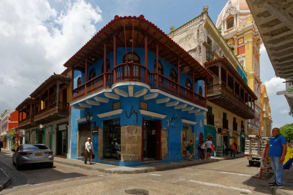 Haziran 2019 Cartagena Indias Kolombiya Intramuros Ortaçağ Şehir Duvarlarının Içindeki — Stok fotoğraf