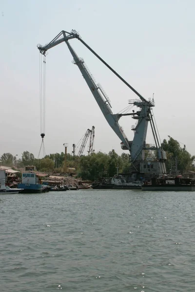 Ein Ladekran Hafen Von Tulcea Der Donau Rumänien 2007 — Stockfoto