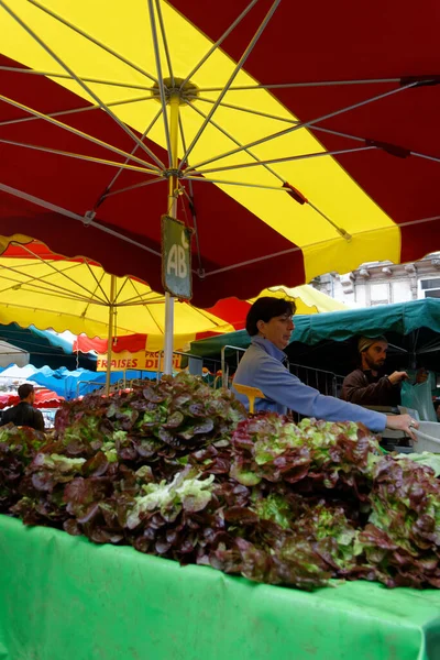 Vannes Bretagne Francia Julio 2012 Día Del Mercado Vannes — Foto de Stock