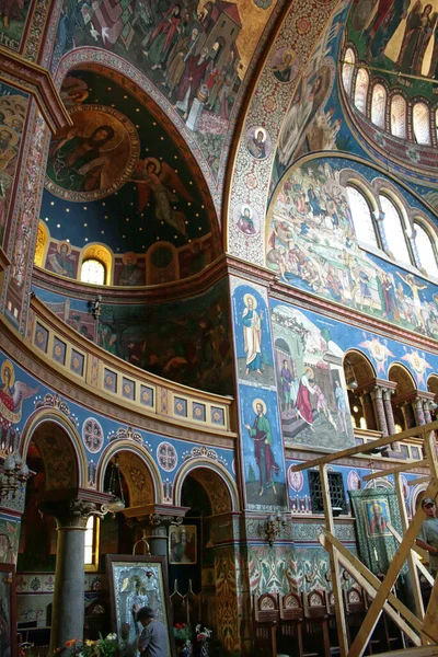 ルーマニアのシビウ 2007年 平成19年 欧州文化首都 ルクセンブルク 聖三位一体正教会の内部を豊かに描いた — ストック写真