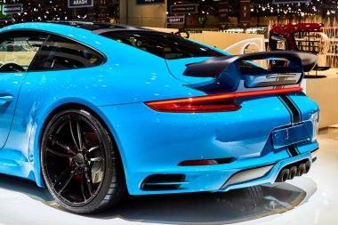Geneva, İsviçre - Şubat 29, 86 Cenevre Motor Show Palexpo içinde sunulan 2016: 2016 Techart Porsche 911 Carrera