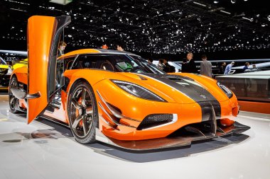 Geneva, İsviçre - 2016:2016 Koenigsegg 1 86 Cenevre Motor Show Palexpo içinde sunulan biri 1 Mart
