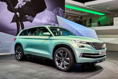 Cenevre, İsviçre - 1 Mart 2016: 2016 Skoda Visions Concept Palexpo'da 86.