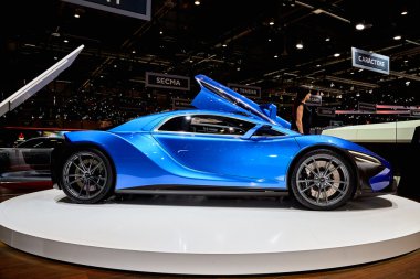 Geneva, İsviçre - 2016: 2016 Techrules Gt96 86 Cenevre Motor Show Palexpo içinde sunulan 1 Mart