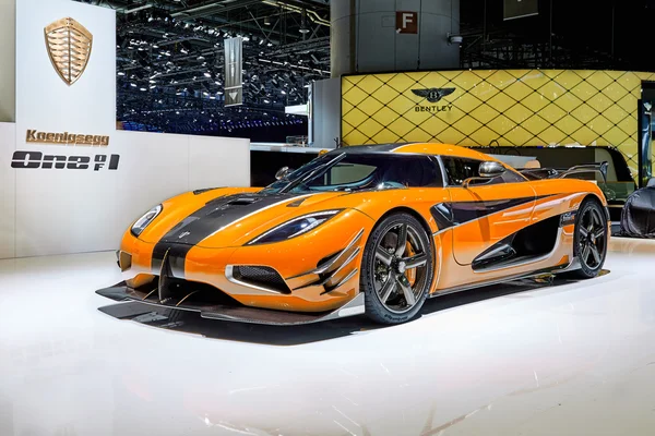 Geneva, İsviçre - 2016:2016 Koenigsegg 1 86 Cenevre Motor Show Palexpo içinde sunulan biri 1 Mart