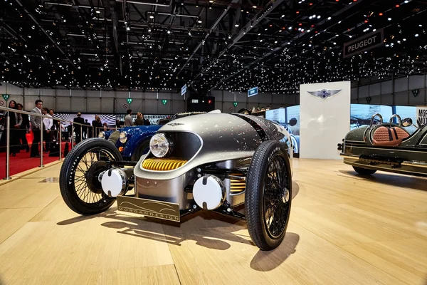 Ženeva, Švýcarsko - březen 1, 2016: 2016 Morgan Ev3 na 86 Geneva Motor Show v výstaviště Palexpo — Stock fotografie