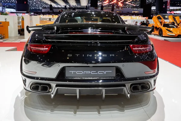 Ginebra, Suiza - 1 de marzo de 2016: 2016 Porsche 991 Turbo S Stinger GTR por TopCar presentado en el 86º Salón del Automóvil de Ginebra en la PalExpo — Foto de Stock