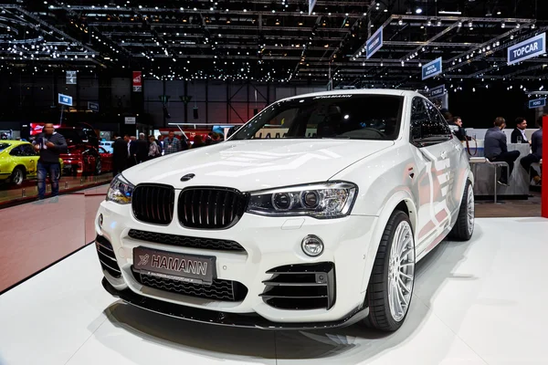 Geneva, Switzerland - March 1, 2016: 2016 BMW X4 by Hamann presented on the 86th Geneva Motor Show in the PalExpo — Stock Photo, Image