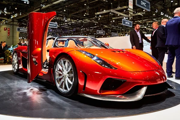 Ženeva, Švýcarsko - březen 1, 2016: 2016 Koenigsegg Regera na 86 Geneva Motor Show v výstaviště Palexpo — Stock fotografie