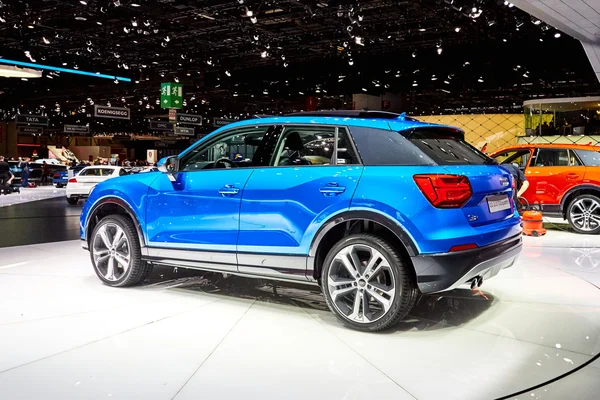 Geneva, Switzerland - March 1, 2016: 2016 Audi Q2 presented on the 86th Geneva Motor Show in the PalExpo — Stock Photo, Image