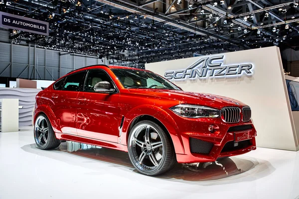 stock image Geneva, Switzerland - March 1, 2016: 2016 AC Schnitzer BMW X6 Falcon presented on the 86th Geneva Motor Show in the PalExpo