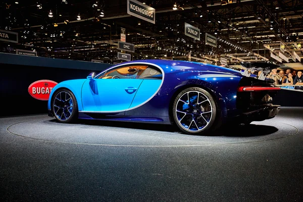 Geneva, İsviçre - 2016: 2016 Bugatti Chiron 86 Cenevre Motor Show Palexpo içinde sunulan 1 Mart — Stok fotoğraf