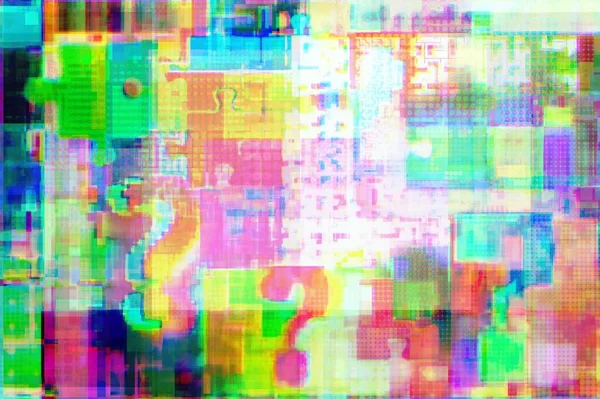 Mark Van Ondervraging Puzzel Complexiteit Glitch Plekken Met Fuzziness Concept — Stockfoto