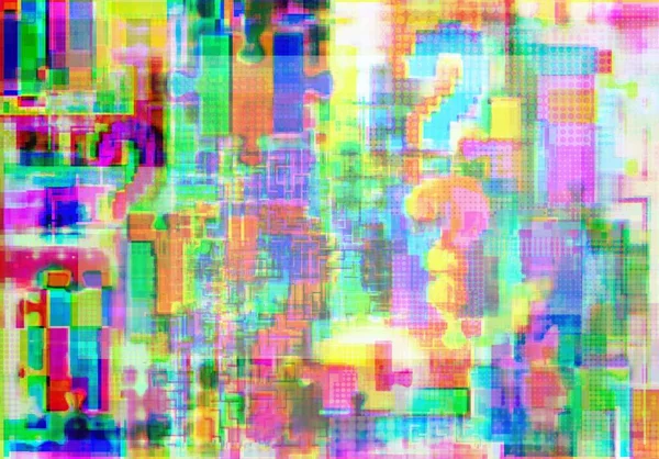 Punt Van Ondervraging Ingewikkeldheden Puzzel Glitch Kunst Met Fuzziness Concept — Stockfoto