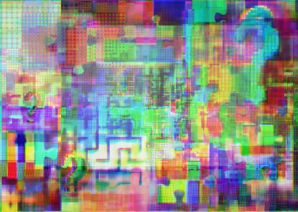 Notes Interrogations Labyrinths Puzzle Glitch Art Fuzziness Concept Background Test — Stock Photo, Image