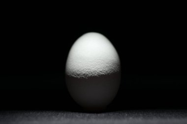 Beyaz yumurta arka planda siyah bir arkaplanda