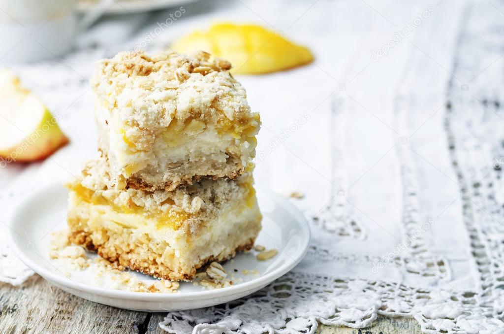 Apple mango cream cheese oat bars Stock Photo by ©nata_vkusidey 75785783