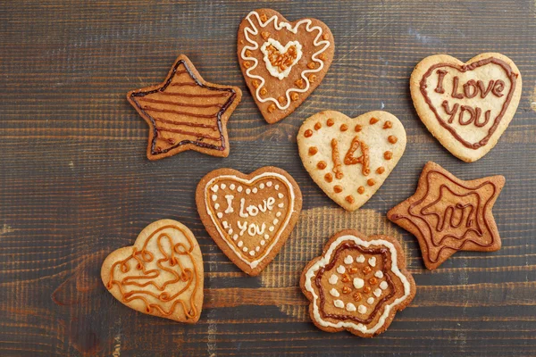 Cookies na dřevěném pozadí — Stock fotografie