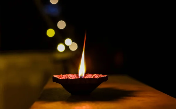 Красочные Блестящие Глиняные Лампы Диаа Готовые Украшения Освещения Дома Дивали — стоковое фото