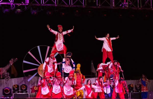 Bikaner Rajasthan Indien Januar 2019 Gruppe Männlicher Und Weiblicher Bhangra — Stockfoto