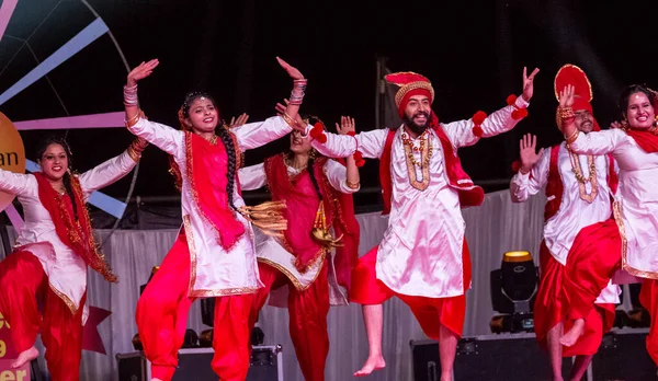 Bikaner Rajasthan India January 2019 Group Male Female Bhangra Artists — Stock Photo, Image