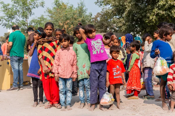 Noida Uttar Pradesh India November 2020 Портрет Маленьких Детей Деревни — стоковое фото