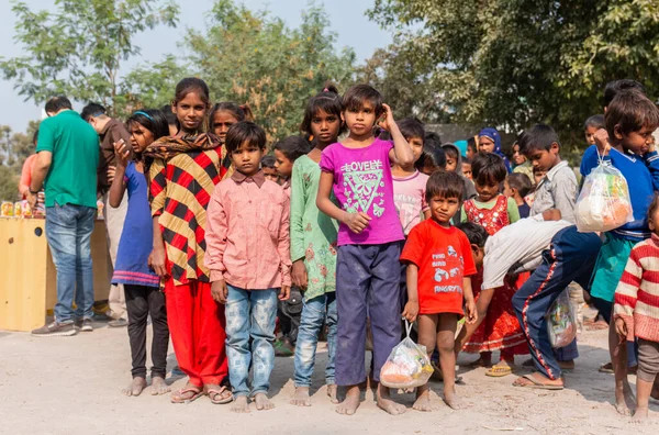 Noida Uttar Pradesh India November 2020 Портрет Маленьких Детей Деревни — стоковое фото