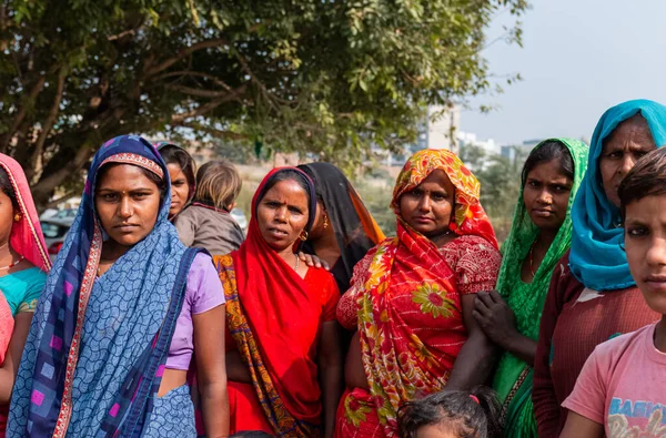 Noida Uttar Pradesh India Listopad 2020 Portret Hindusek Kolorowych Sukienkach — Zdjęcie stockowe