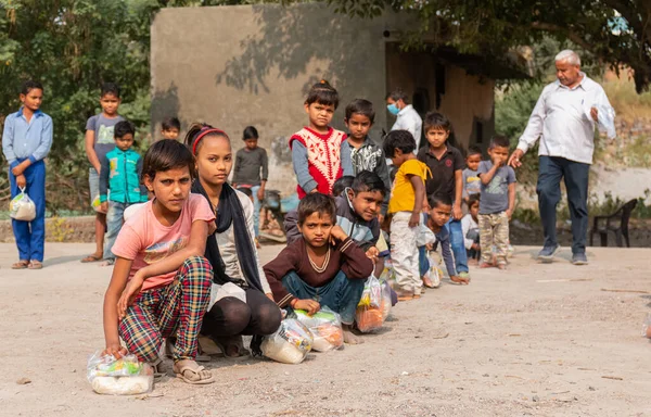 Noida Uttar Pradesh Índia Novembro 2020 Jovens Crianças Pobres Estudantes — Fotografia de Stock