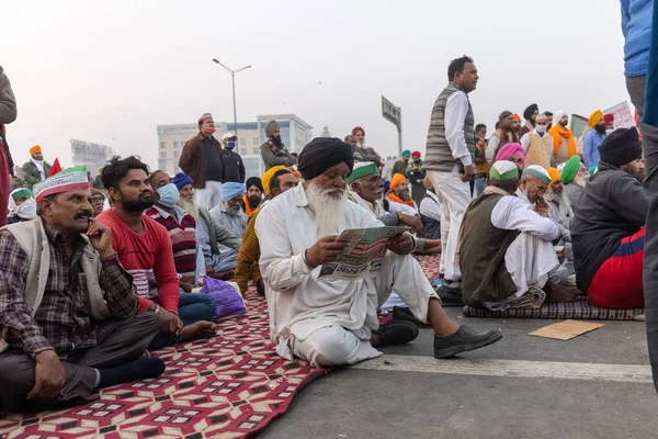 New Delhi India December 2020 Тисячі Фермерів Різних Штатів Марширують — стокове фото