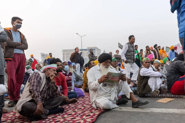 New Delhi India December 2020 Тисячі Фермерів Різних Штатів Марширують — стокове фото