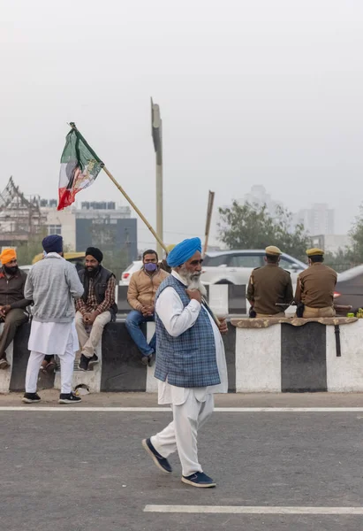 New Delhi India December 2020 Тисячі Фермерів Різних Штатів Марширують — стокове фото