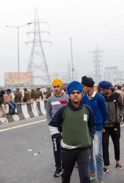 New Delhi India December 2020 Тисячі Фермерів Різних Штатів Марширують — стокове фото