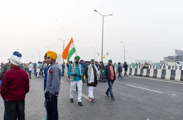 New Delhi India December 2020 Thousands Farmers Various States March — Stock Photo, Image