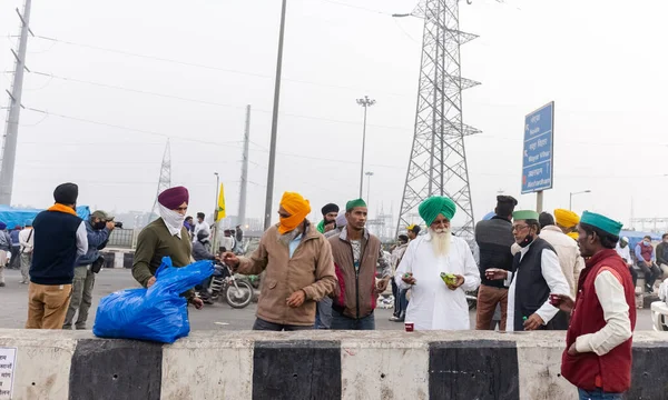 New Delhi India December 2020 Тисячі Фермерів Різних Штатів Марширують — стокове фото