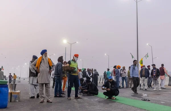 New Delhi India December 2020 Thousands Farmers Various States March — Stock Photo, Image