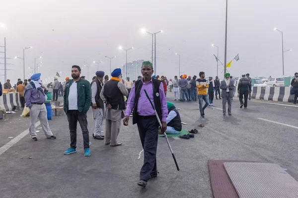 New Delhi India December 2020 Thousands Farmers Various States March — Stock Photo, Image