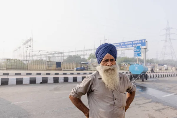 New Delhi India December 2020 Портрет Індійського Фермера Пенджабу Інших — стокове фото