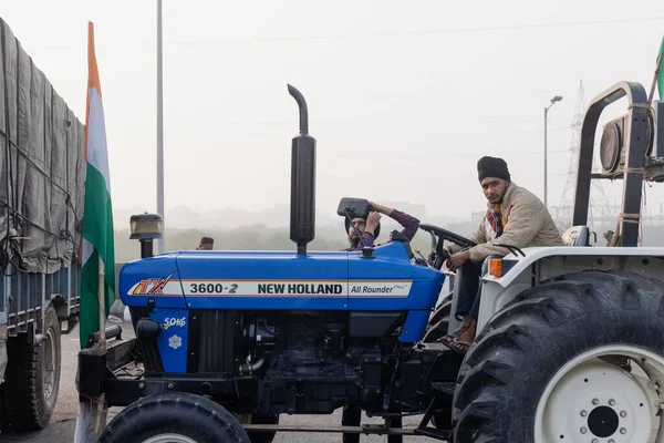 New Delhi India December 2020 Portrait Indian Farmer Punjab Other — Stock Photo, Image