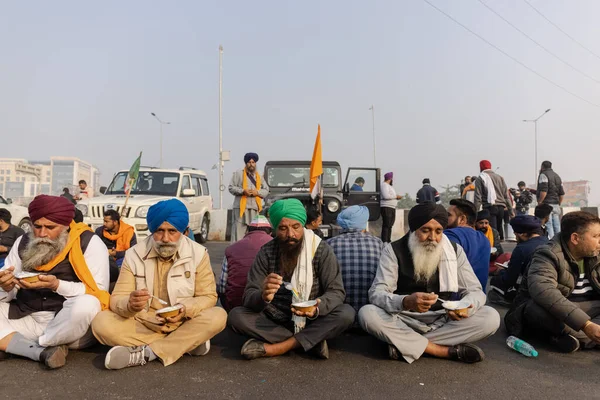 New Delhi India December 2020 Портрет Індійського Фермера Пенджабу Інших — стокове фото