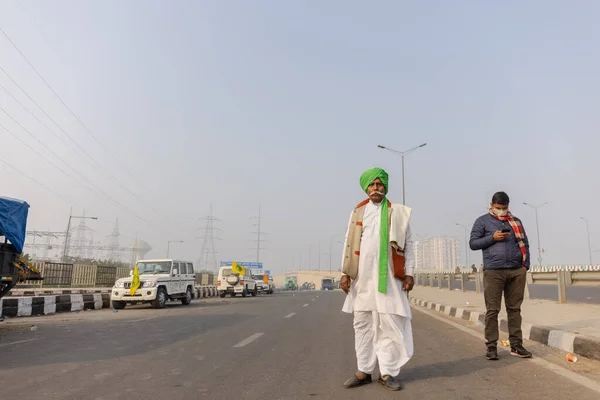 New Delhi India December 2020 Портрет Індійського Фермера Пенджабу Інших — стокове фото