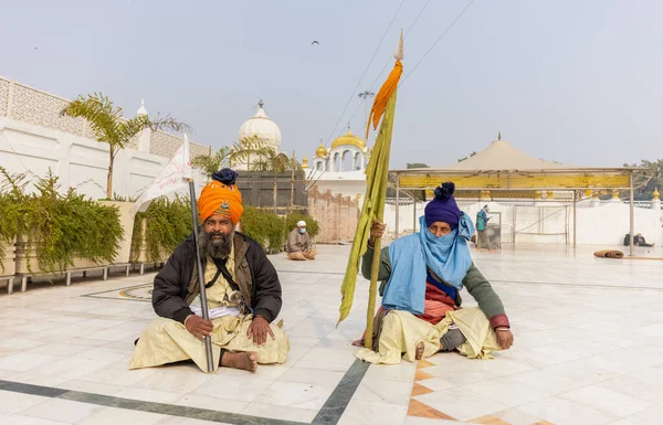 New Delhi India January 2021 Portrait Sikh Man Sitting Complex — Stock Photo, Image