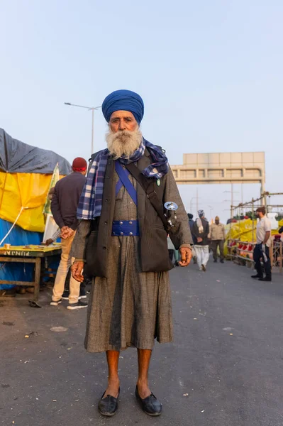 Nowość Delhi India Styczeń 2021 Portret Indyjskich Rolników Różnych Stanów — Zdjęcie stockowe