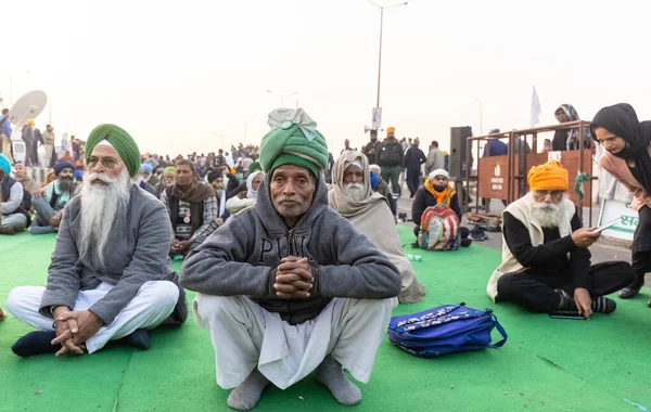 Ghaziabad Uttar Pradesh India January 2021 Індійські Сикхи Фермери Протестують — стокове фото