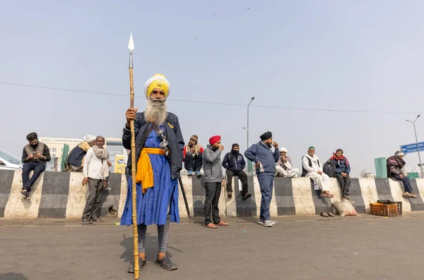 Ghaziabad Uttar Pradesh India Januar 2021 Portræt Indisk Sikh Mand Royaltyfrie stock-billeder
