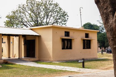 Jim Corbett, Uttarakhand, India - March 2021 : Architecture view of forest rest houses in Jim Corbett national park Dhikala zone for tourists to stay during their jungle trip. clipart