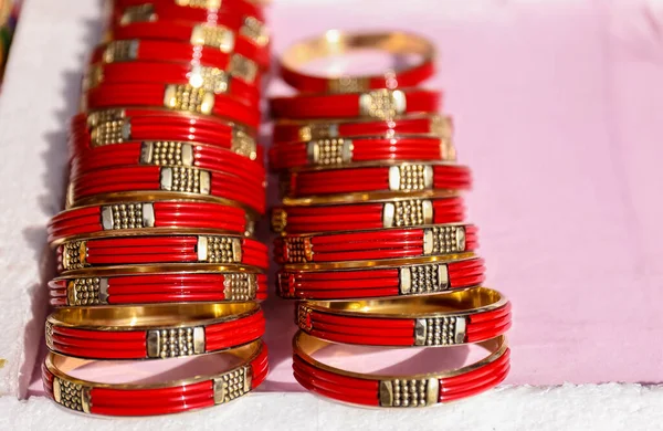 Colorful Bangles Display Local Shop Women Hunar Haat — Stock Photo, Image