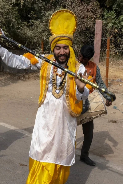 Bikaner Rajasthan India Ιανουαριοσ 2019 Ομάδα Ανδρών Καλλιτεχνών Σιχ Που — Φωτογραφία Αρχείου